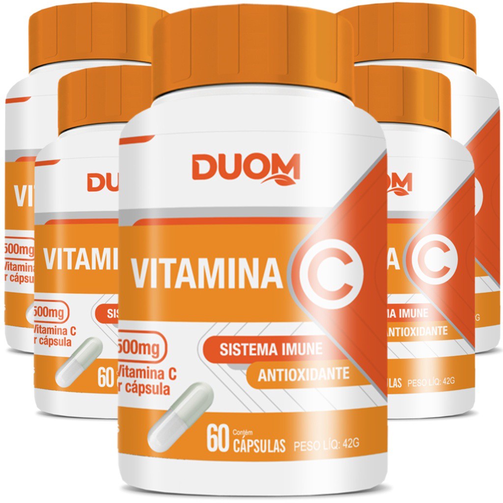KIT 5 VITAMINA C 500MG CONCENTRADA ANTIOXIDANTE SISTEMA IMUNE TOTAL 300 CAPS - MALTTA NUTRITION