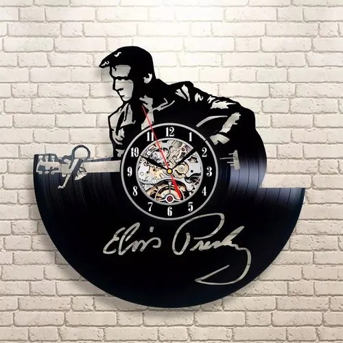 Elvis Presley 02 - Relógio Disco De Vinil Decoração