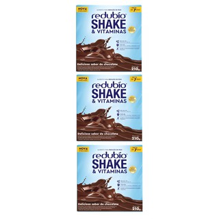 Kit com 3 Redubío shake e vitaminas delicioso sabor de chocolate Cimed 210g Legítimo