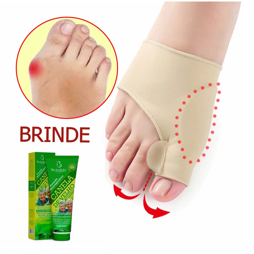 Meias Joanete Protetor Corretor Dedos + Gel Canela de Velho