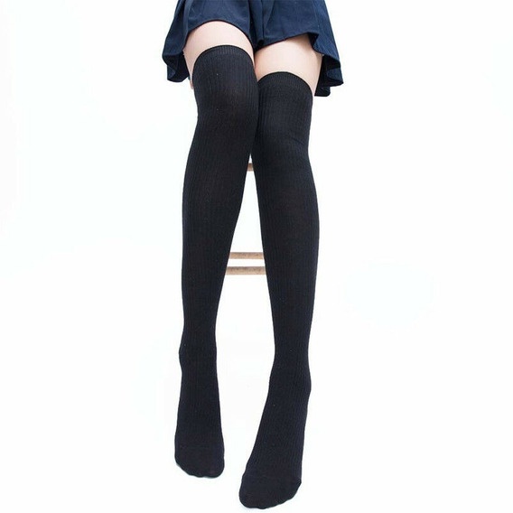Meia 7/8 Preta Lisa colegial