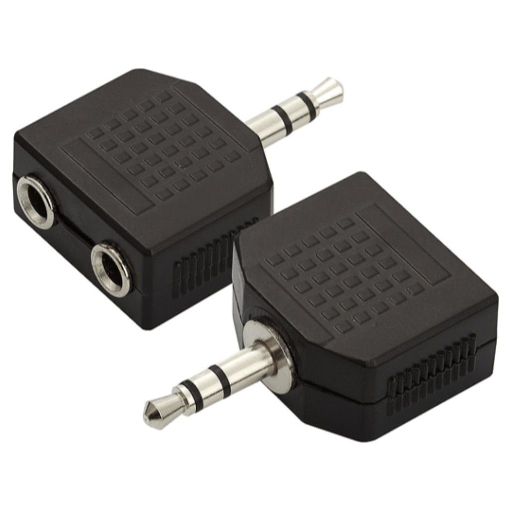 KIT C/ 5 Adaptador Dois Fones Auxiliar P2 Macho + 2x P2 Fêmea Le-5507