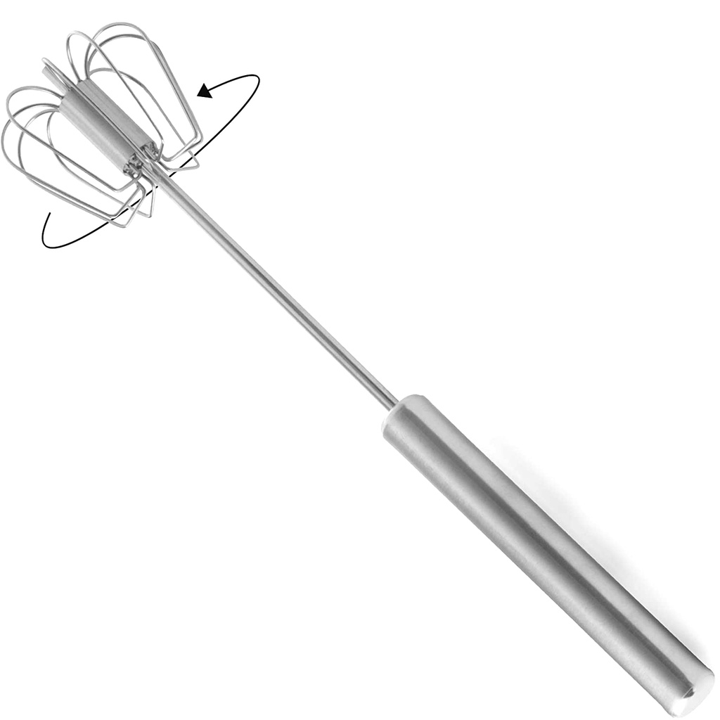 Batedor Fouet Misturador Mixer De Ovos Cremes E Bebidas Giratorio Semi Automatico - Mimo Style