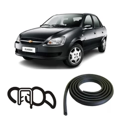 Borracha De Porta Dianteira Preta Estriada Gm Corsa Classic