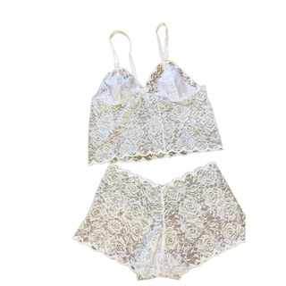 PROMOÇÃO Conjunto Renda Espera Marido Branco Feminino Adulto Lingerie Forrado