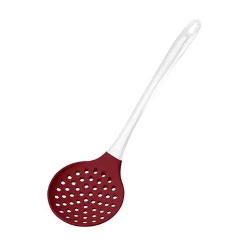 Escumadeira De Silicone Cabo Acrílico Vermelho - UD035