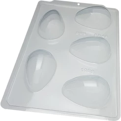 1~4 Forma BWB Com Silicone Semiprofissional, Doces Finos Chocolates Cód. 3615 - SP 48 Ovo Liso 100g (CHOCO)