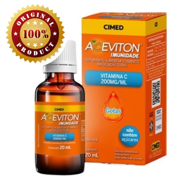 Vitamina C Aceviton Em Gotas 20 Ml Imunidade | Sabor Caramelo Infantil - CIMED