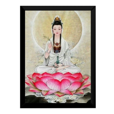 Lindo Quadro Decorativo Hindu Hare Krishna Deusa Kuan Yin De