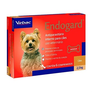 Vermífugo para Cachorro Endogard Virbac 2,5 kg c/ 6 comprimidos em Oferta na Shopee
