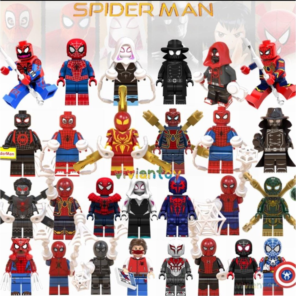 Boneco lego homem aranha vilões e Heróis Compatível com Lego e Blocos ...