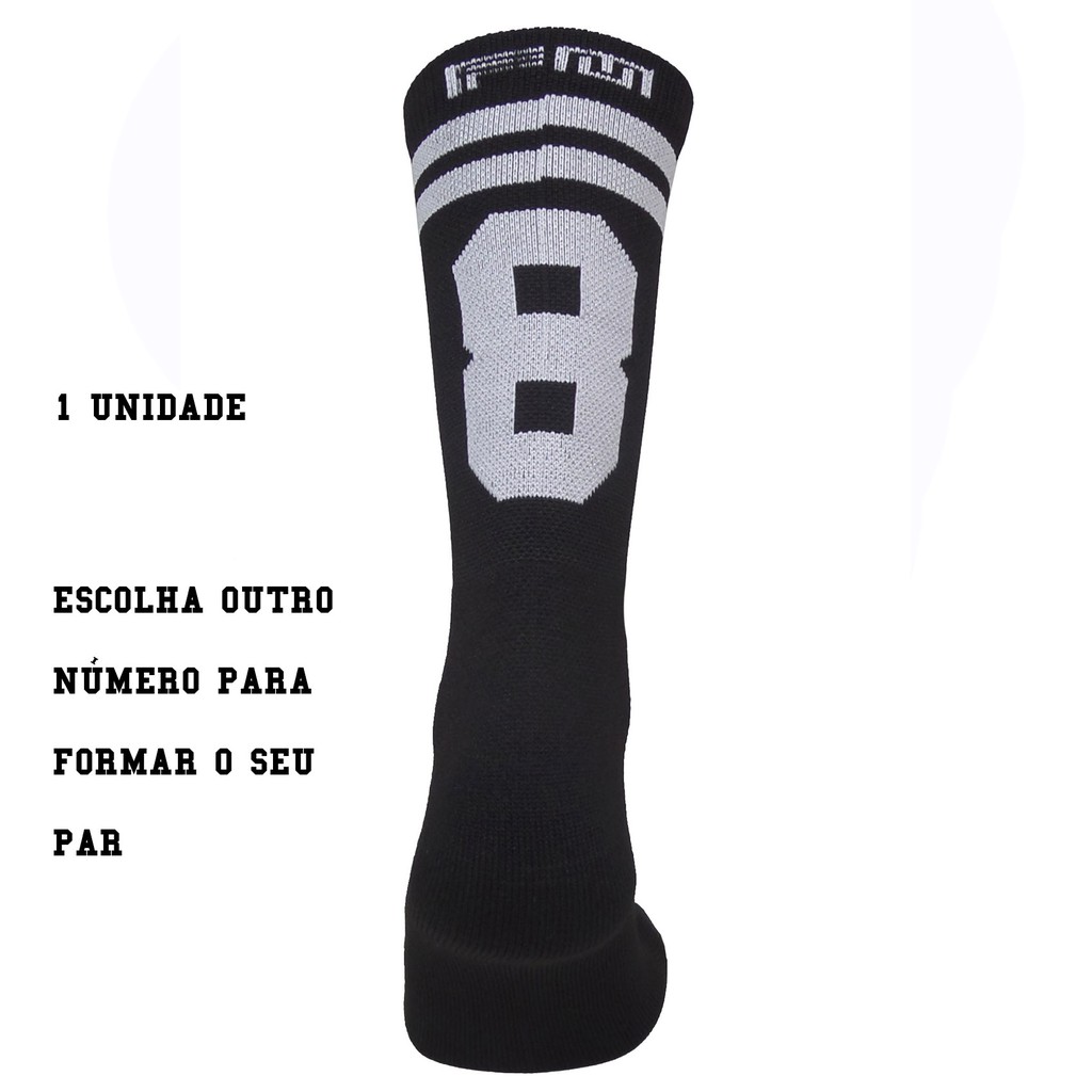 Meia Cano Médio de Compressão NÚMERO 8 em Oferta na Shopee