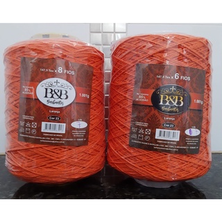 Barbante B&B 1kg cor 23(laranja) Fio 6 ou Fio 8-valor referente a um ÚNICO cone