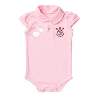 Body Corinthians Bebe Recem Nascido Branco Ou Rosa Oficial