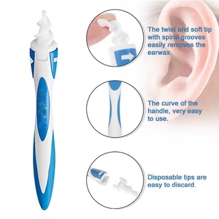 Ouvido Silicone Colher Ferramenta De Limpeza Da Orelha Removedor Conjunto 16 Cuidados Orelhas Espiral Suave Cera Remoção