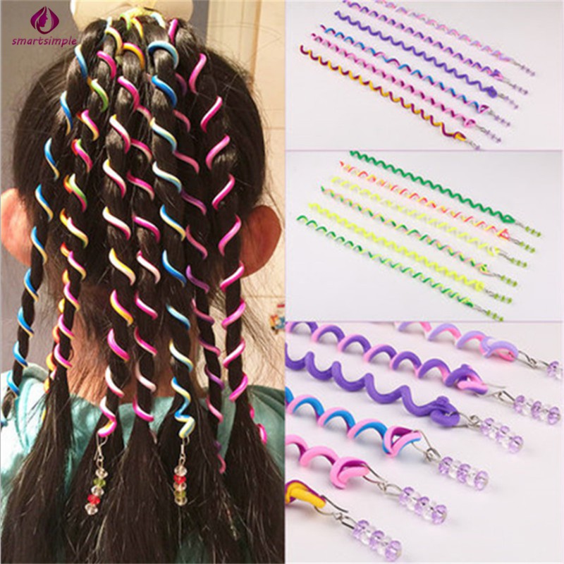 6 Pçs / Cjto Crianças Cabelo Trança De Cabelo Adesivo Bebê Meninas Decoração Acessórios