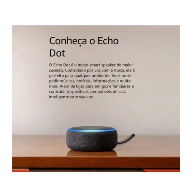 Echo Dot Alexa 3° Geração ORIGINAL Smart speaker Amazon Echo Dot 3rd Gen com Alexa tela 110V/240V heather gray
