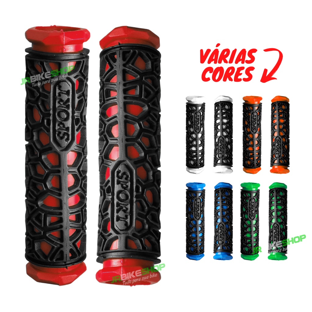 Manopla Punho De Bicicleta Mtb Borracha Vazada Cores GTS
