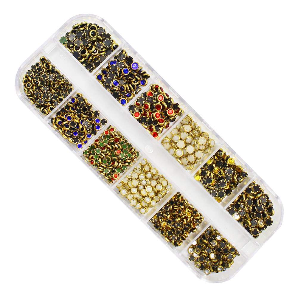 Paleta de pedrarias olho de gato 3 e 4mm decoração das unhas