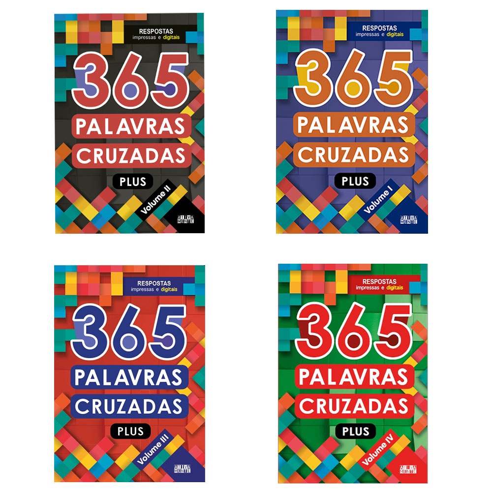 Kit com 4 livros - 365 Palavras Cruzadas Plus em Oferta na Shopee