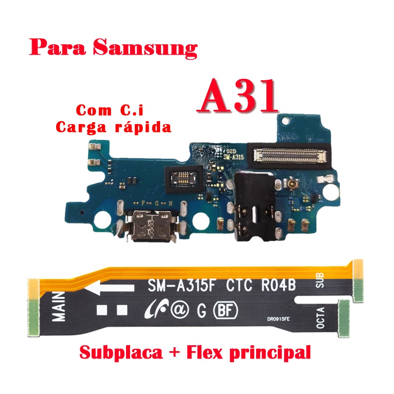 Conector Carga, Dock de Carga \ Flex de carga Para LCD  SAMSUNG Galaxy A31 (SM A315G/DSL) turbo Original