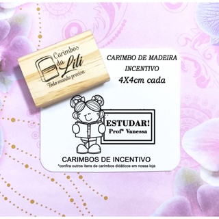 Carimbo De Incentivo Madeira - Carimbo Para Professora 6 em Oferta na Shopee