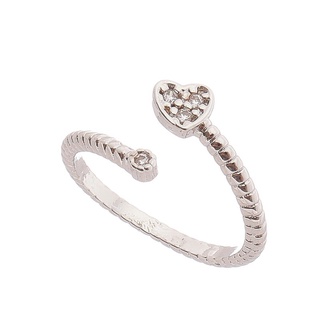 Anel Feminino Anéis de Ouro Banhado Anel Ouro Folheado Cor de Prata Banho de Ródio Branco Anel Feminino Ouro Banhado Semijoia com Garantia Falange Coração e Ponto de Luz