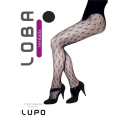Meia Calça Rendada Loba Lupo Arrastão Preta Ref 5185-01
