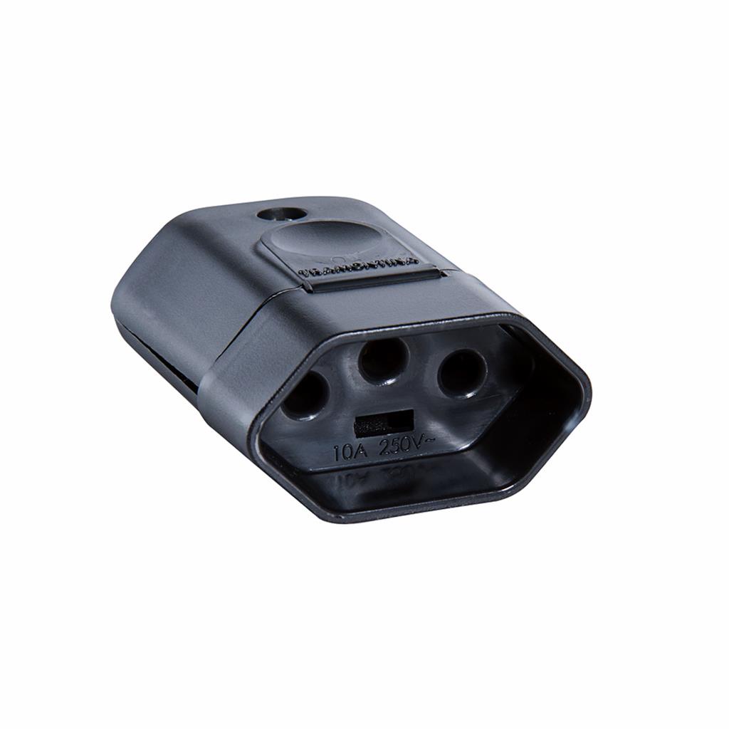 Plug Femea Preto 2p+t 10a 250v Axial Priscus Tramontina em Oferta na Shopee