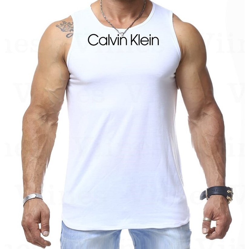 Camisa Regata Calvin K CK Para Academia Masculina Cavada Musculação Masculina