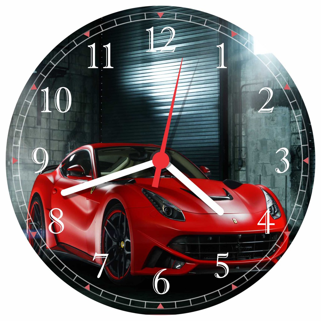 Relógio De Parede Carro Ferrari Salas Quartos Decorações Quartz T003