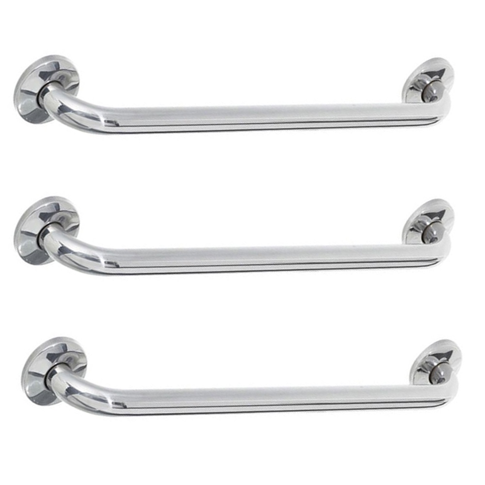 Alça de Apoio Barra 40cm Kit 3 Unidades Inox Cadeirante Deficiente Idoso Acessibilidade Banheiro