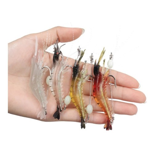 7 Camarão Artificial Msdc Soft P/ Robalo Xaréu Cioba Corvina