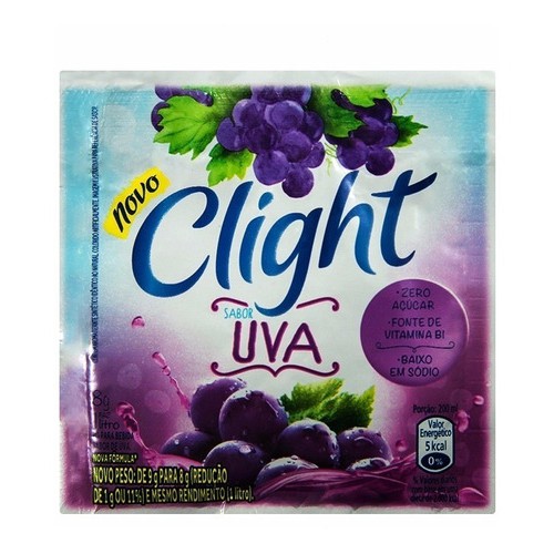 Kit 10 Refresco Em Pó Sabor Uva Clight 8g