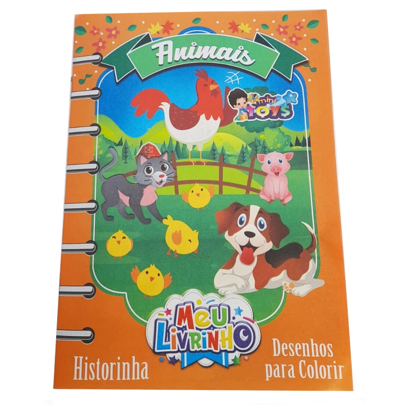 MINI LIVRINHO PARA COLORIR ANIMAIS INFANTIL COM HISTORINHA