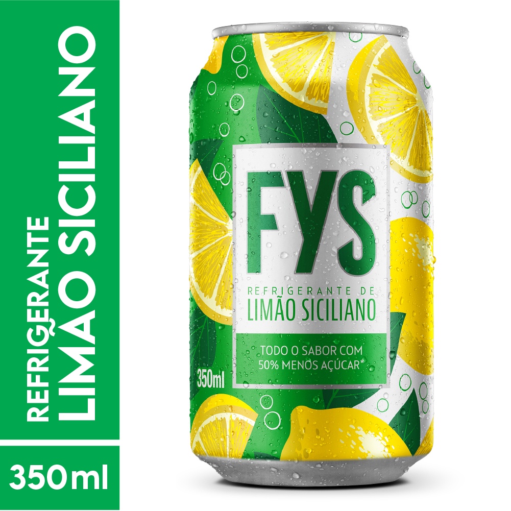 Refrigerante FYS Limão Siciliano LATA 350 ML - Pack com 12 Unidades