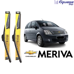 Kit Par 2 Palhetas para Limpador de Parabrisa Dianteiro para CHEVROLET GM MERIVA Ano 2002 a 2012