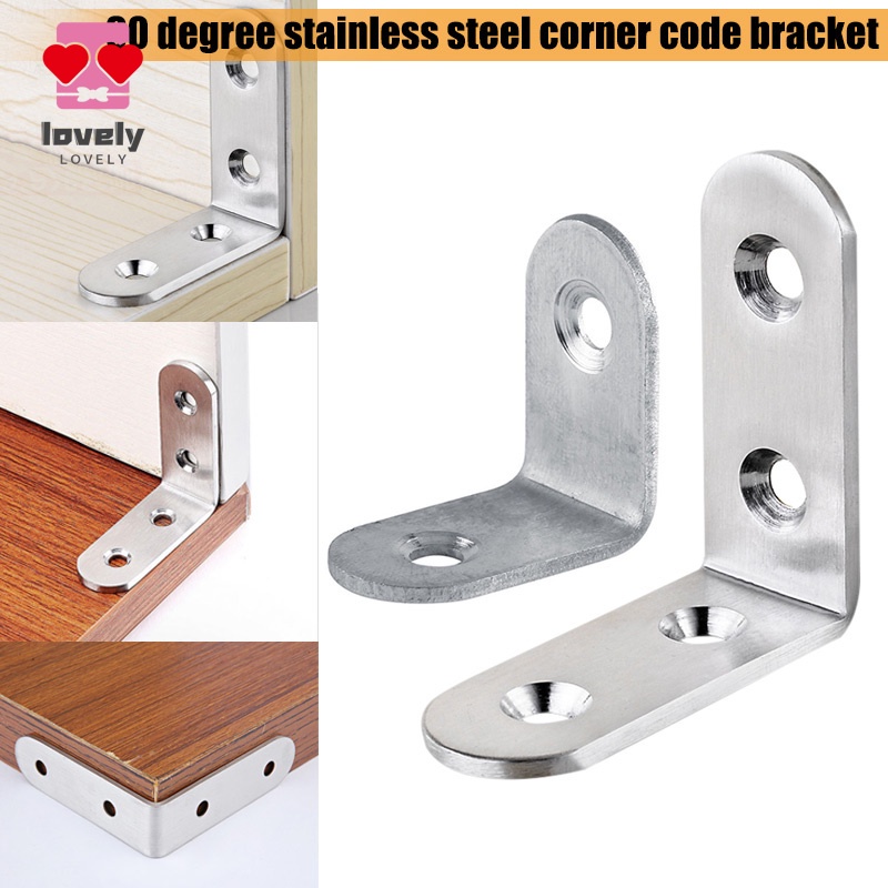 4 Pcs 50mm x 50mm Stainless Steel Joint Right Angle Bracket Corner Brace 
