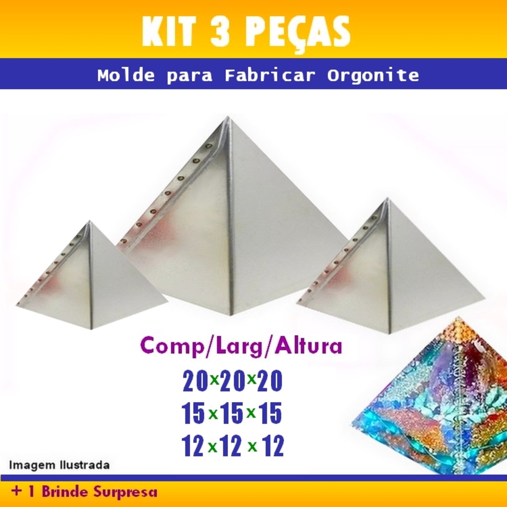 3 Molde Pirâmide- Orgonite ( EDIÇÃO 2022)