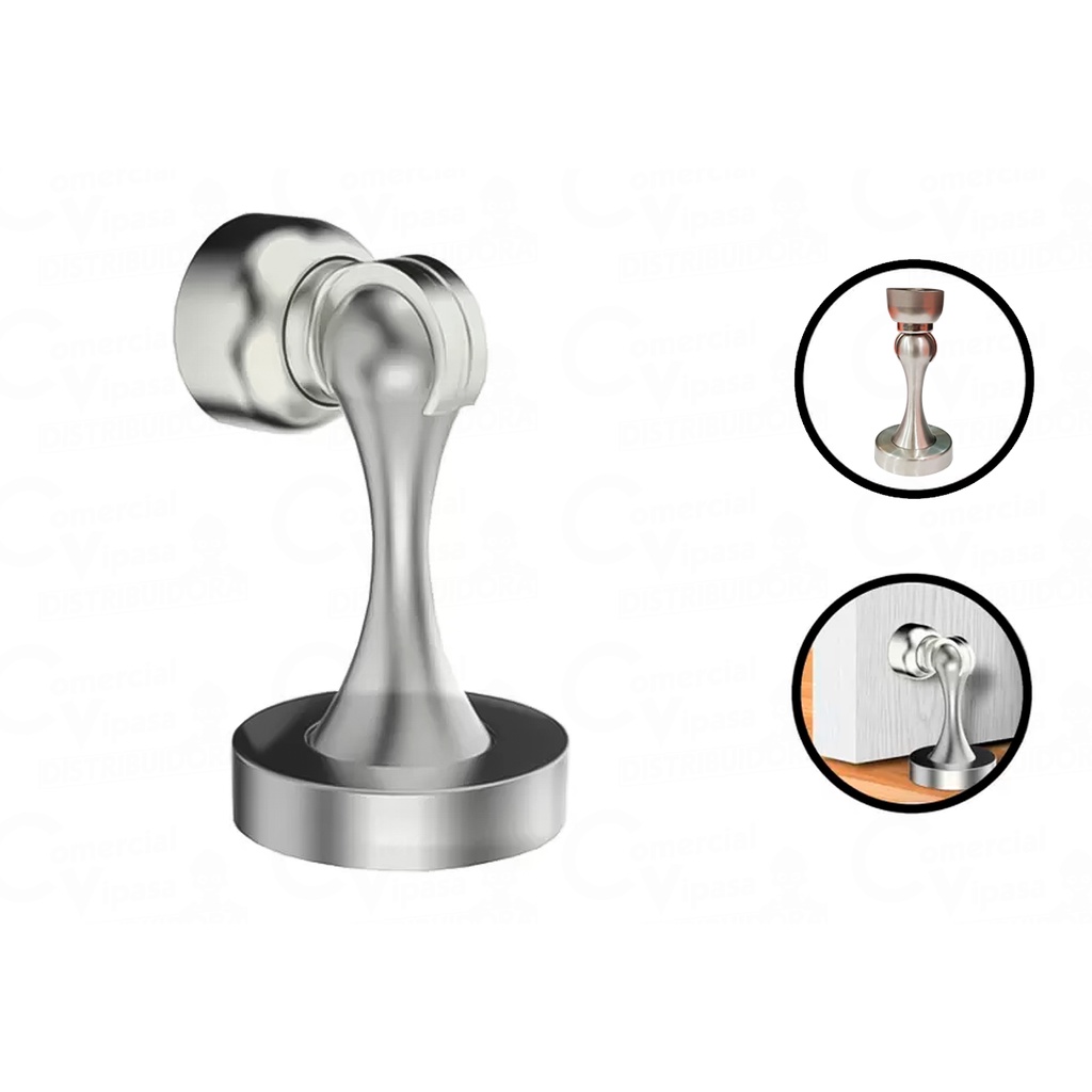 Trava Fixador De Porta Segura Magnética Imã Inox Batedor Amortecedor Soprano - Home & Living