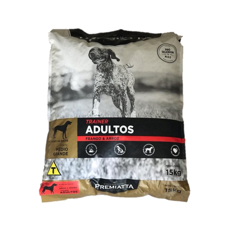 RAÇÃO PREMIATTA CACHORRO ADULTOS PREMIATTA FRANGO E ARROZ SACO COM15 KG