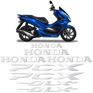 Jogo Adesivos Completo Moto Honda DLX PCX Emblemas Cromado