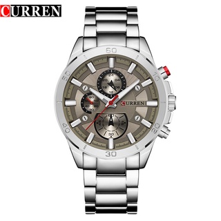 CURREN Relógio Masculino Marca Luxuosa Moda Casual Negócios Esportes Aço Inoxidável Quartzo Impermeável 8275 XS