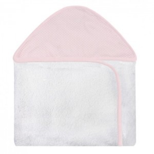 Toalha Com Capuz Estampado Realeza Poá Rosa Forrada Com Tecido Toalha Fralda 100% Algodão