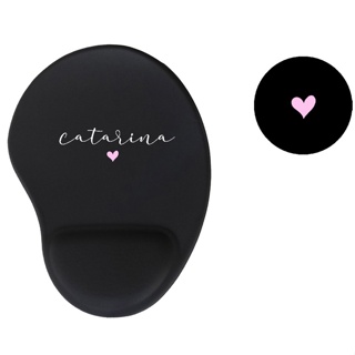 Kit mouse pad preto com nome e porta copo personalizado em Oferta na Shopee