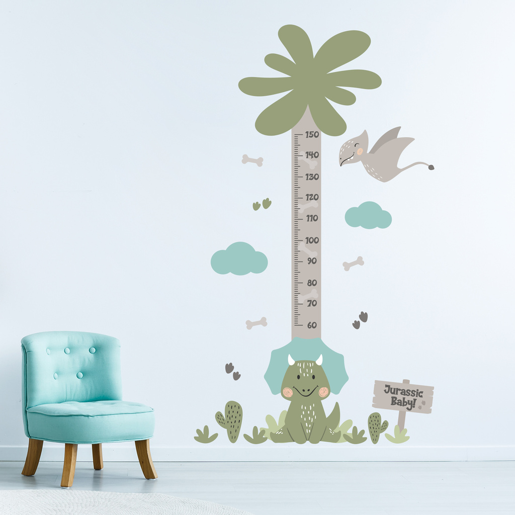 Adesivo de Parede Dinossauro Baby Régua Crescimento Quarto Menino em Oferta na Shopee