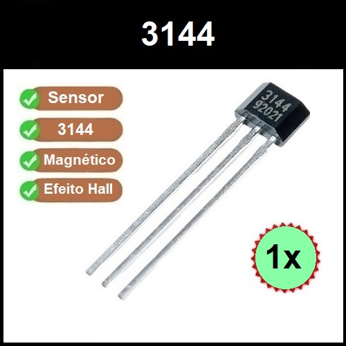 1 Sensor Interruptor Magnético de Efeito Hall 3144  A3144 3144e Oh3144  Y3144 Motores em Geral Bicicleta Bike Elétrica