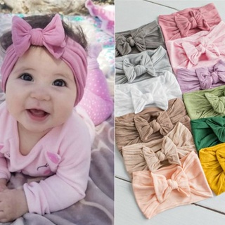 Baby Girls Headband Crianças Fita De Cabeça Cor Sólida De Nylon Elástico De Borda Larga