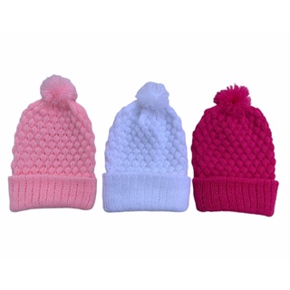 Gorros Recém Nascido Bebê Tricô Feminino em Oferta na Shopee