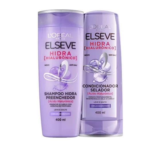 Elseve Hidra Hialurônico Kit Shampoo e Condicionador 400ml Cada